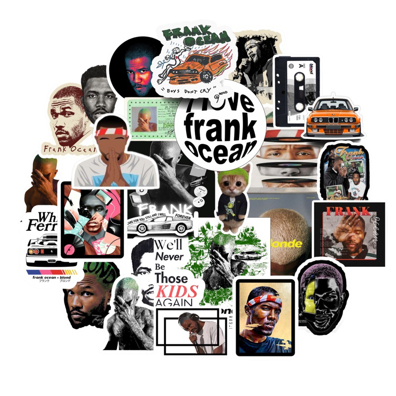 Frank Ocean Sticker Packs 30+ ชิ้น วัสดุไวนิลกันน้ํา | สติ๊กเกอร์มือถือ / ไอแพด | สติ๊กเกอร์ติดหมวกกันน็อค | สติ๊กเกอร์หนังสือ | สติ๊กเกอร์แล็ปท็อป