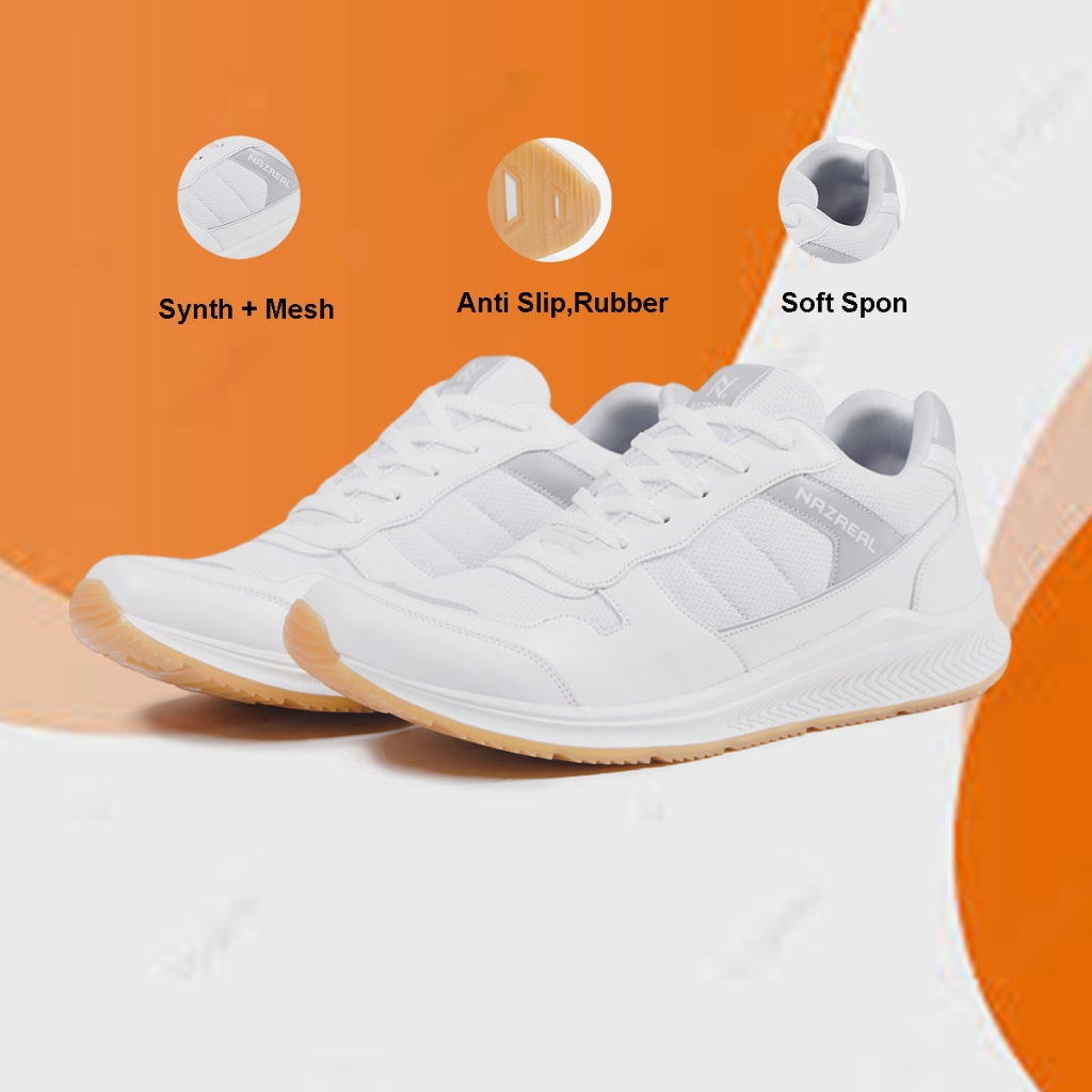 Naz Force รองเท้าผ้าใบวิ่งลําลองสําหรับบุรุษน้ําหนักเบากีฬาจ๊อกกิ้งรองเท้าแบดมินตันของแท้ 100%