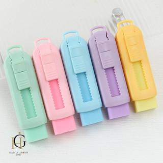 Penghapus Mekanik Lucu Model Cutter Pensil Dorong Warna Pastel Mechanical Eraser Push & Pull Retractable
