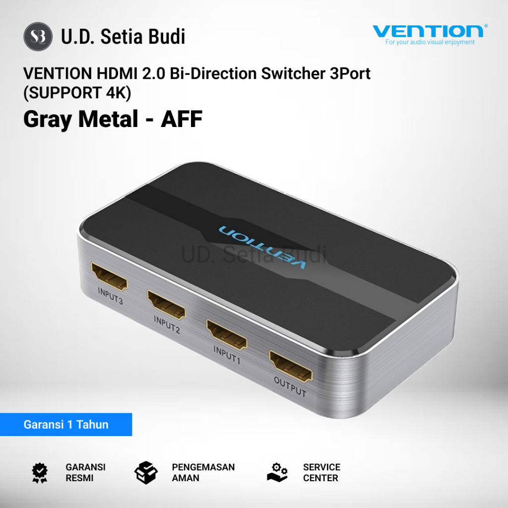 Vention AFF HDMI Switcher (3 in 1 out) 4K 3D FullHD คุณภาพสูง