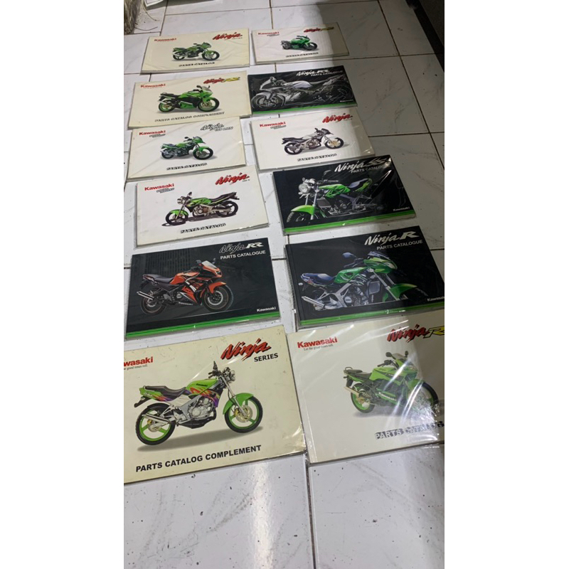 ต้นฉบับ KAWASAKI INDONESIA, Ninja 150 2 จังหวะอะไหล่แคตตาล็อกหนังสือ Ninja RR ใหม่, SS, R, RR OLD