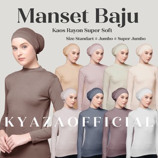 KYAZA - Manset Baju Kaos Rayon Premium Basic Turtle Neck, Adem & Menyerap Keringat