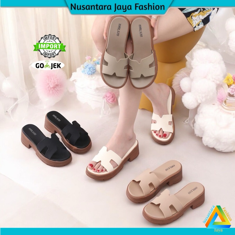 รองเท้าแตะส้นเตารีดผู้หญิง H-Strap หรูหราหรูหรา 6CM E666-K2