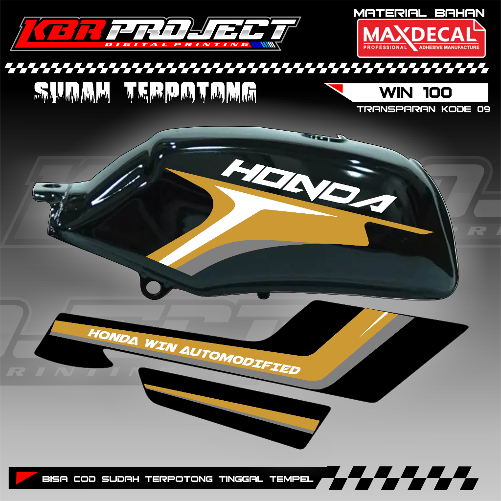 สติ๊กเกอร์มอเตอร์ไซค์ WIN 100 PREMIUM TRANSPARENT COOL YAMAHA MOTORCYCLE RACING DESIGN 09 TRANSPAREN