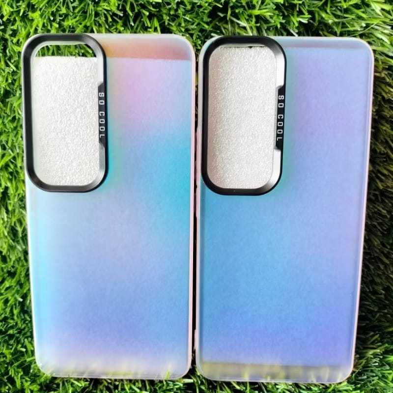 Softcase IMD Silver Hologram Aurora สายรุ้งและโฮโลแกรมสีดําสําหรับ VIVO V60 / V50 / V50 LITE / V40 5