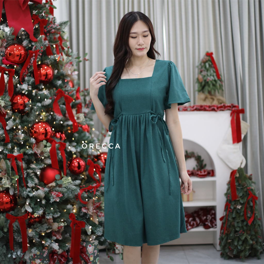 Benita Oreca Christmas Short Sleeve Womens Midi Dress