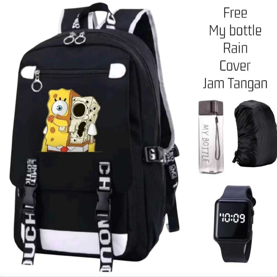 Cool BOYS BAG - กระเป๋าสําหรับ SCHOOL BOYS - SPONGEBOB ANIME BAG - SPONGEBOB IMAGE CHILDRENS SCHOOL 