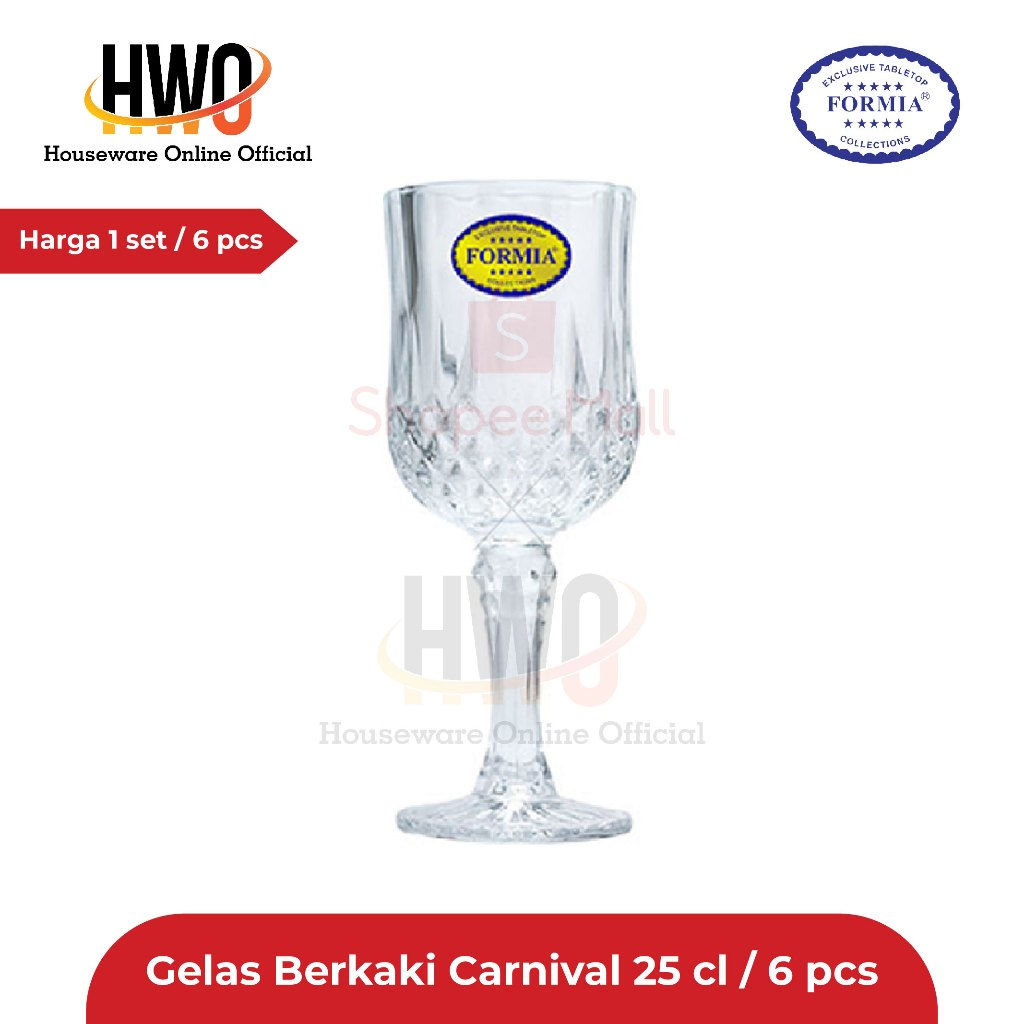 Forma Carnival แก้วน้ําเท้า 25 Cl / 6 ชิ้น