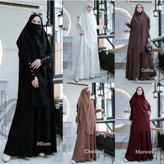 HANIFA SYAR’I MADAME ANTI UV BAJU UMROH HAJI PENGAJIAN BUSANA MUSLIMAH SYARI MUSLIM GAMIS ANTI UV FRENCH KHIMAR ANTI UV BY ARSY HIJAB