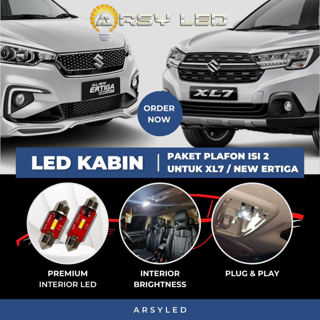 Suzuki XL7 / โคมไฟเพดาน Ertiga Cabin ใหม่ทั้งหมด แพ็ค 2 ดวง LED CHIPSET 1860 Xtrime Bright ราคา ถูกที่สุด ดีลบีเคเค