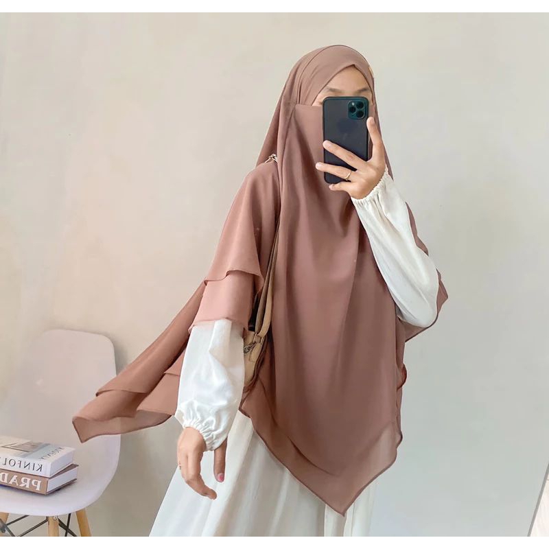 HIJAB HIJAB HIJAB FRENCH KHIMAR SYARI สองชั้นพรีเมี่ยม