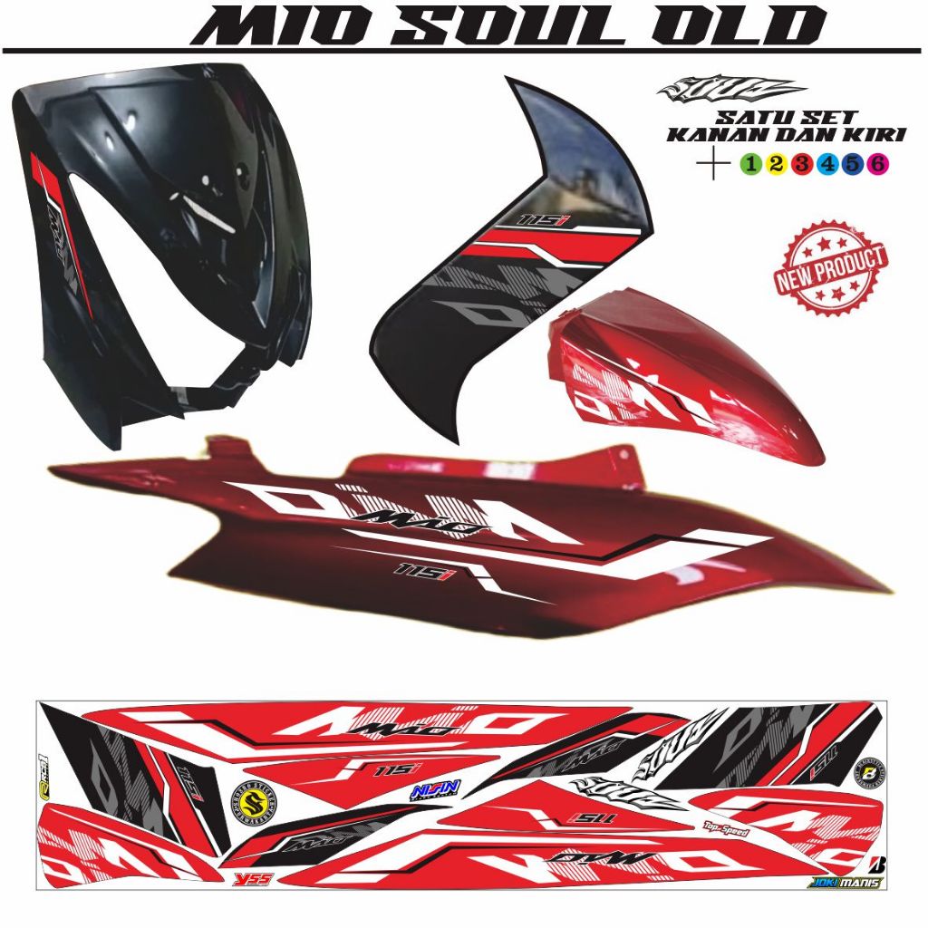 Mio SOUL OLD MOTORCYCLE STRIPING / MIO SOUL KARBU STICKER VARIATIONS / MIO SOUL