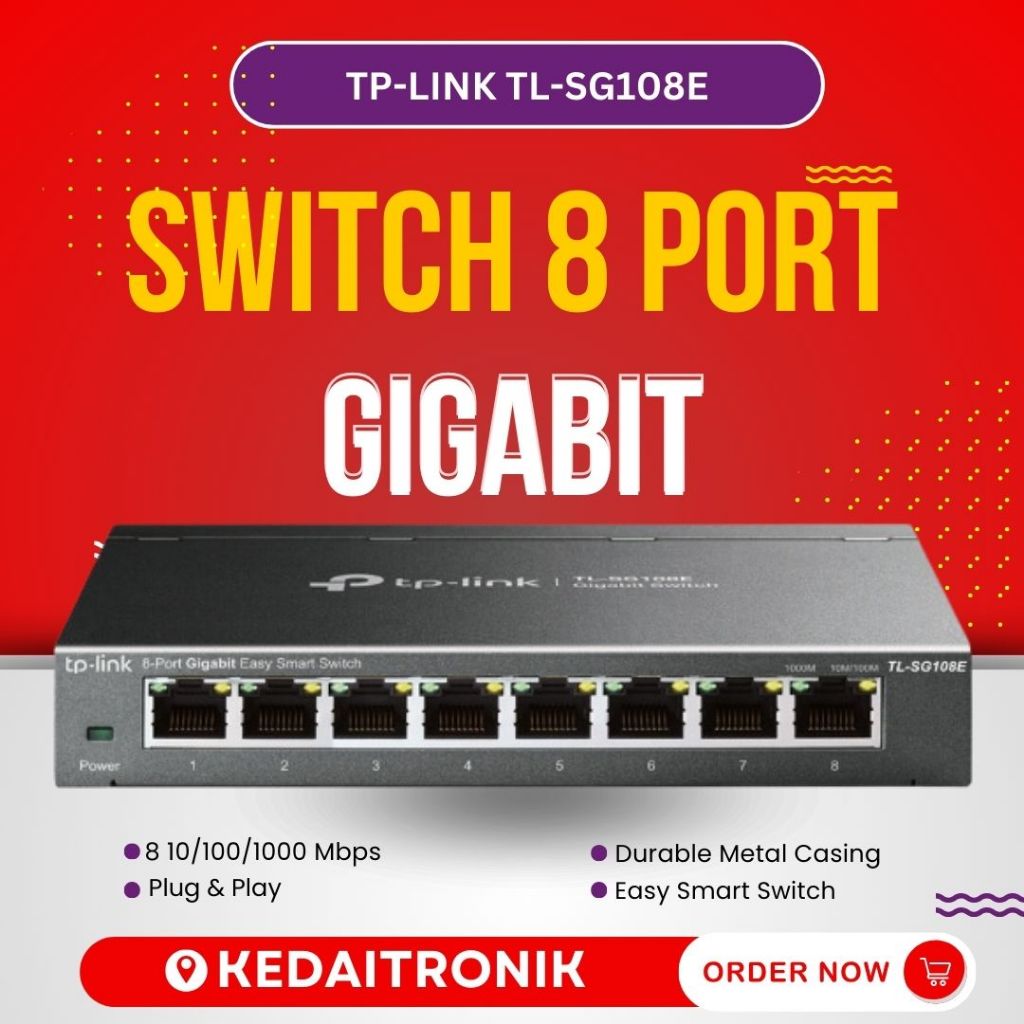 ใหม่ Switch Hub Gigabit TP Link TL SG108E 8 Port Easy Smart Tplink SG108E