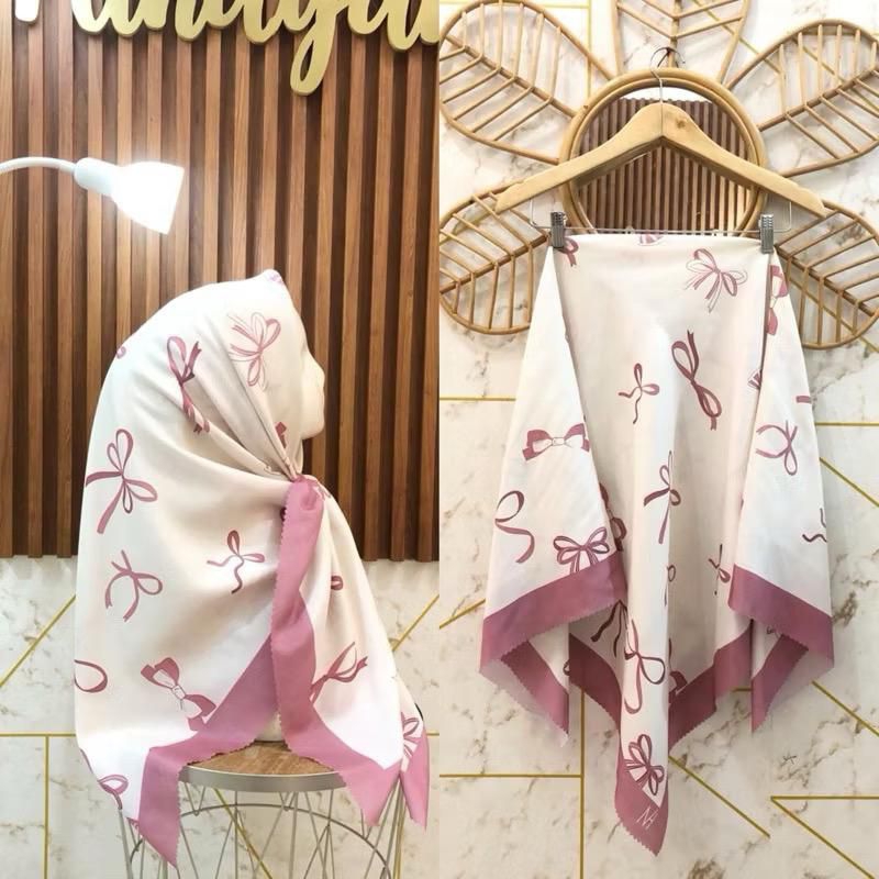 อินเทรนด์ (372) ผ้าคลุมฮิญาบทรงสี่เหลี่ยมผืนผ้า Geometric Motif | แฟชั่นสีสดใส