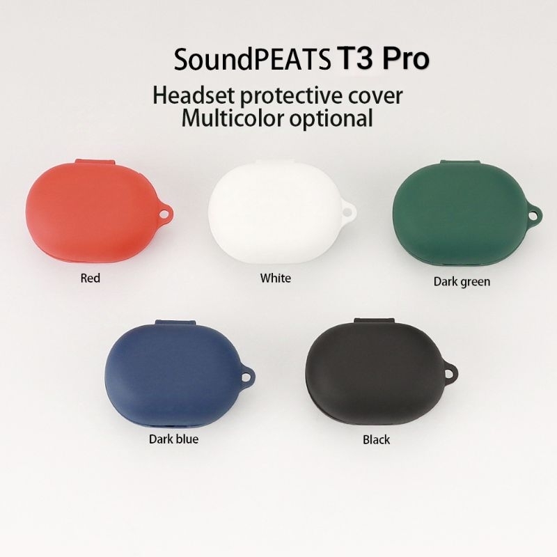 เคสปลอกซิลิโคนป้องกัน SoundPEATS T3 Pro / T3Pro + Carabiner