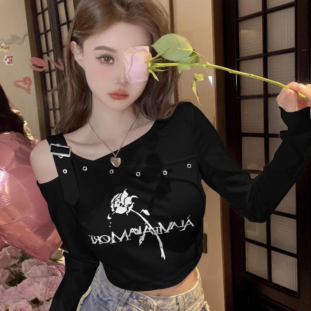 LONGSLEEVE Y2K LONGSLEEVE WOMENS TOP CROP TOP WOMENS LONGSLEEVE RIB KNIT CODE B7