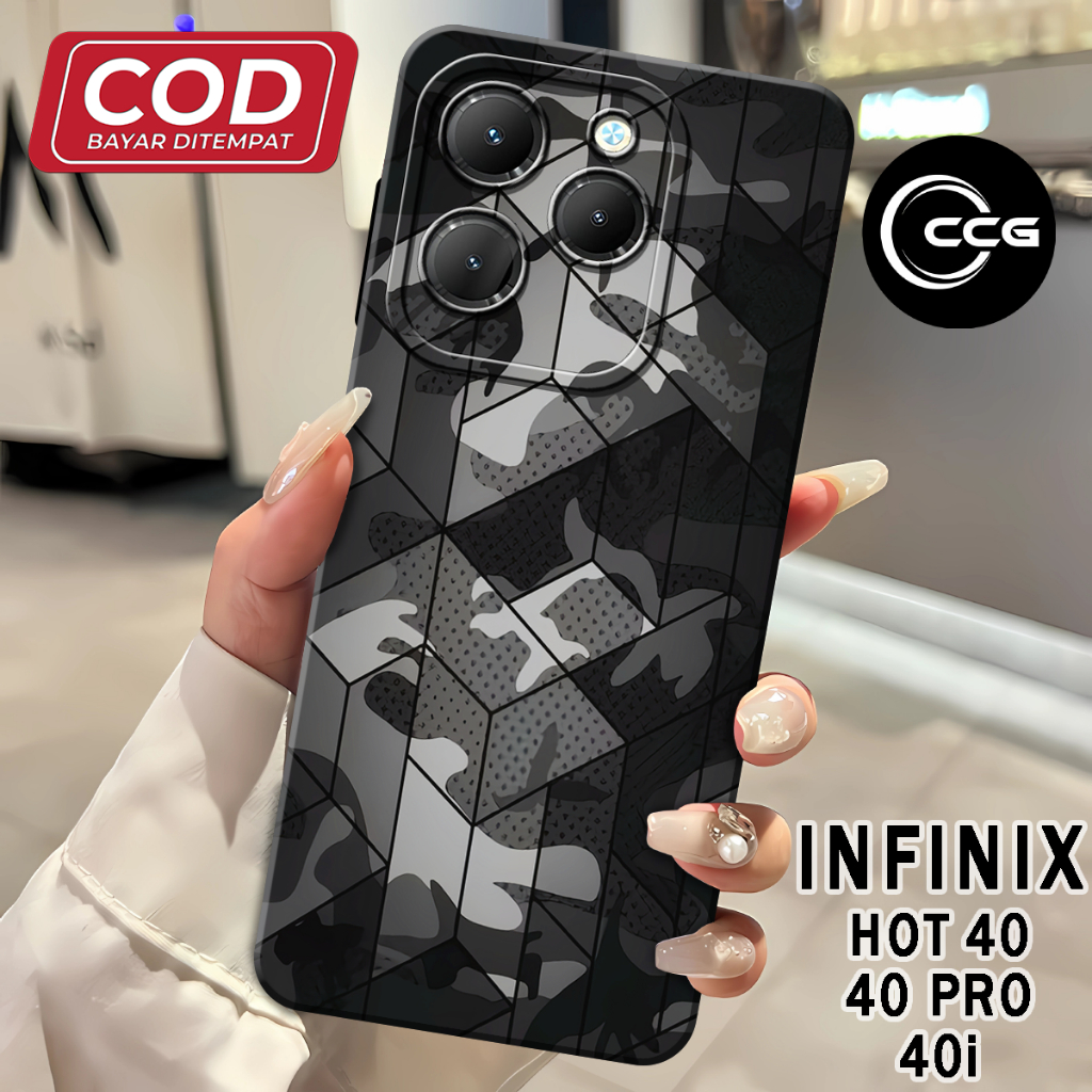 ( CCG 3 ) Softcase ซิลิโคน hp เต็มยางยืดหยุ่นสําหรับ infinix hot 40 l hot 40i l hot 40 pro Pro กล้อง