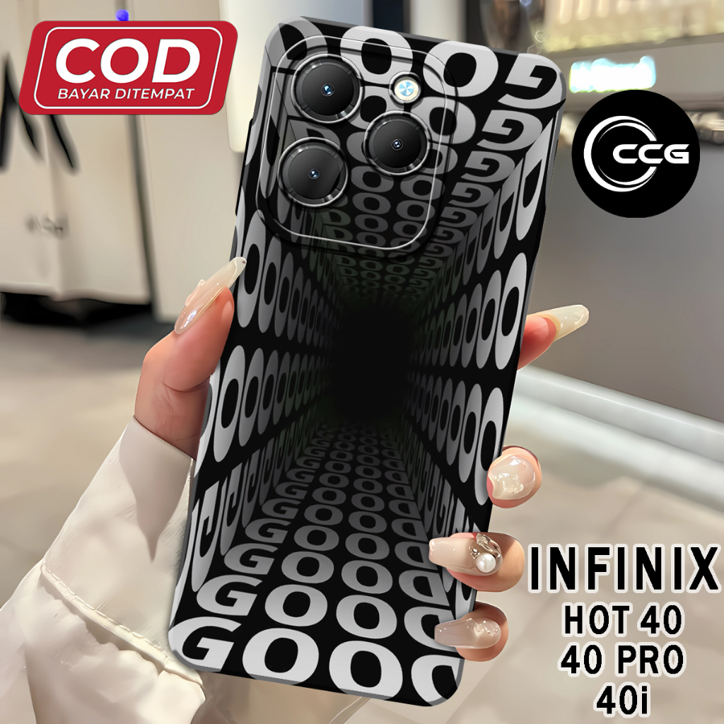 ( CCG 25 ) Softcase ซิลิโคน hp เต็มยางยืดหยุ่นสําหรับ infinix hot 40 l hot 40i l hot 40 pro Pro กล้อ