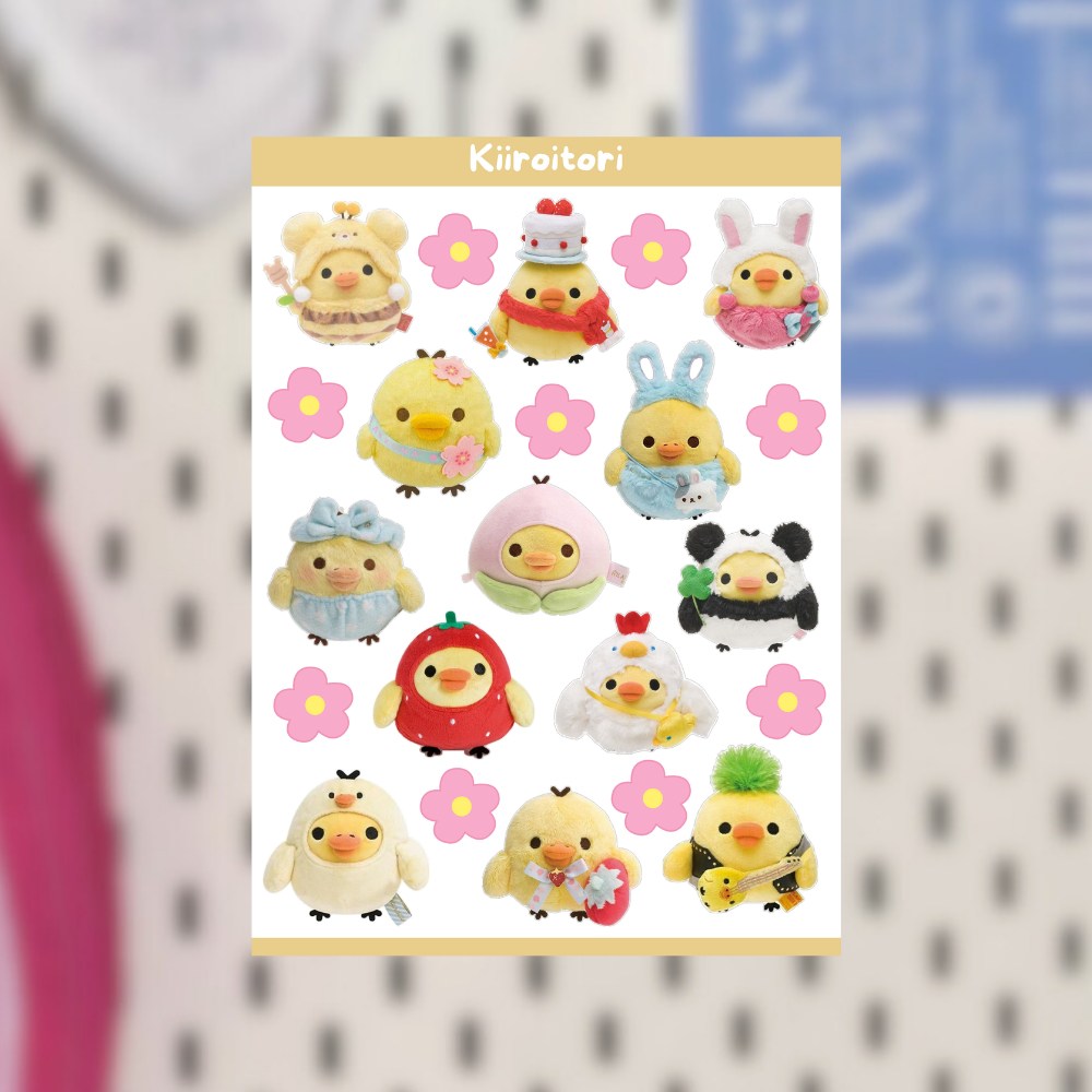 แผ่นสติ๊กเกอร์ Kiiroitori DECO สําหรับ JOURNAILING SCRAPBOOK DECO PHONECASE TINCASE WALLET โน๊ตบุ๊ค