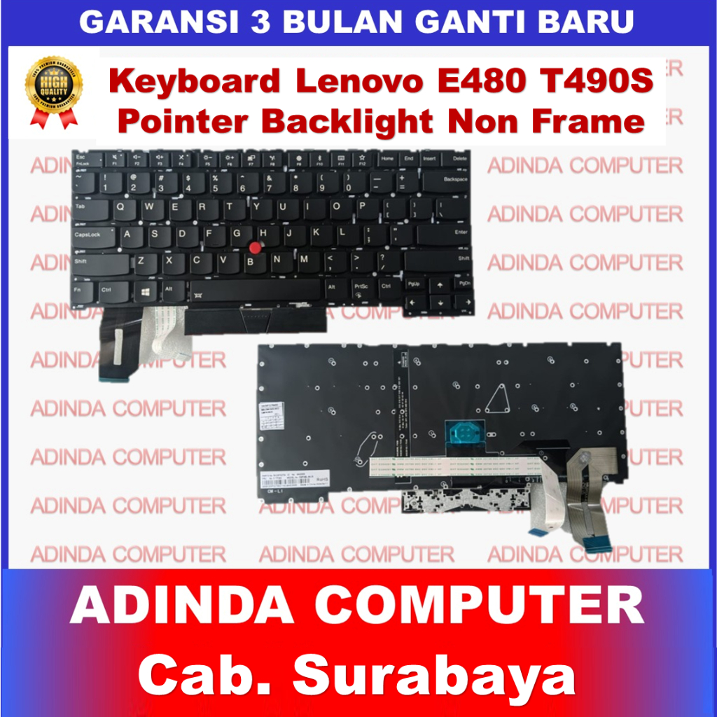 Lenovo ThinkPad E480 T490S E485 E490 E490S E495 L380 L390 L480 L480S ตัวชี้ Backlight Backlite