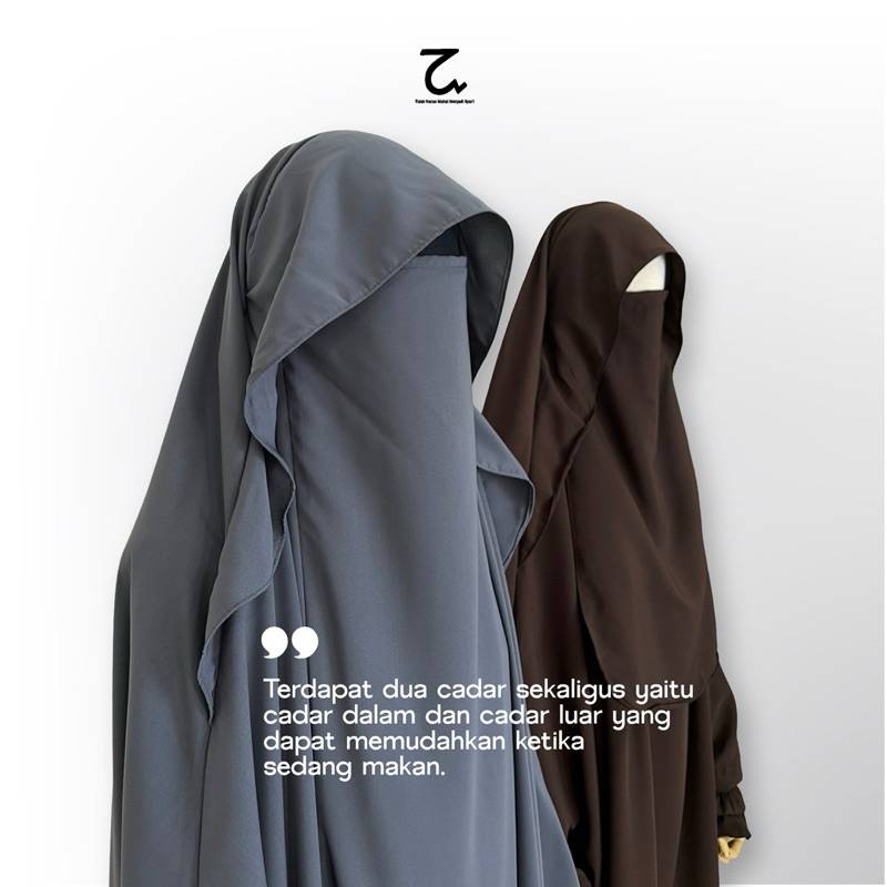 French Khimar Overhead Poni Syafar Busui Handshock แหวนยางคู่ Hasna Moslem Simple Syari มัลติฟังก์ชั่น Elegant Wolfis Forzaleta