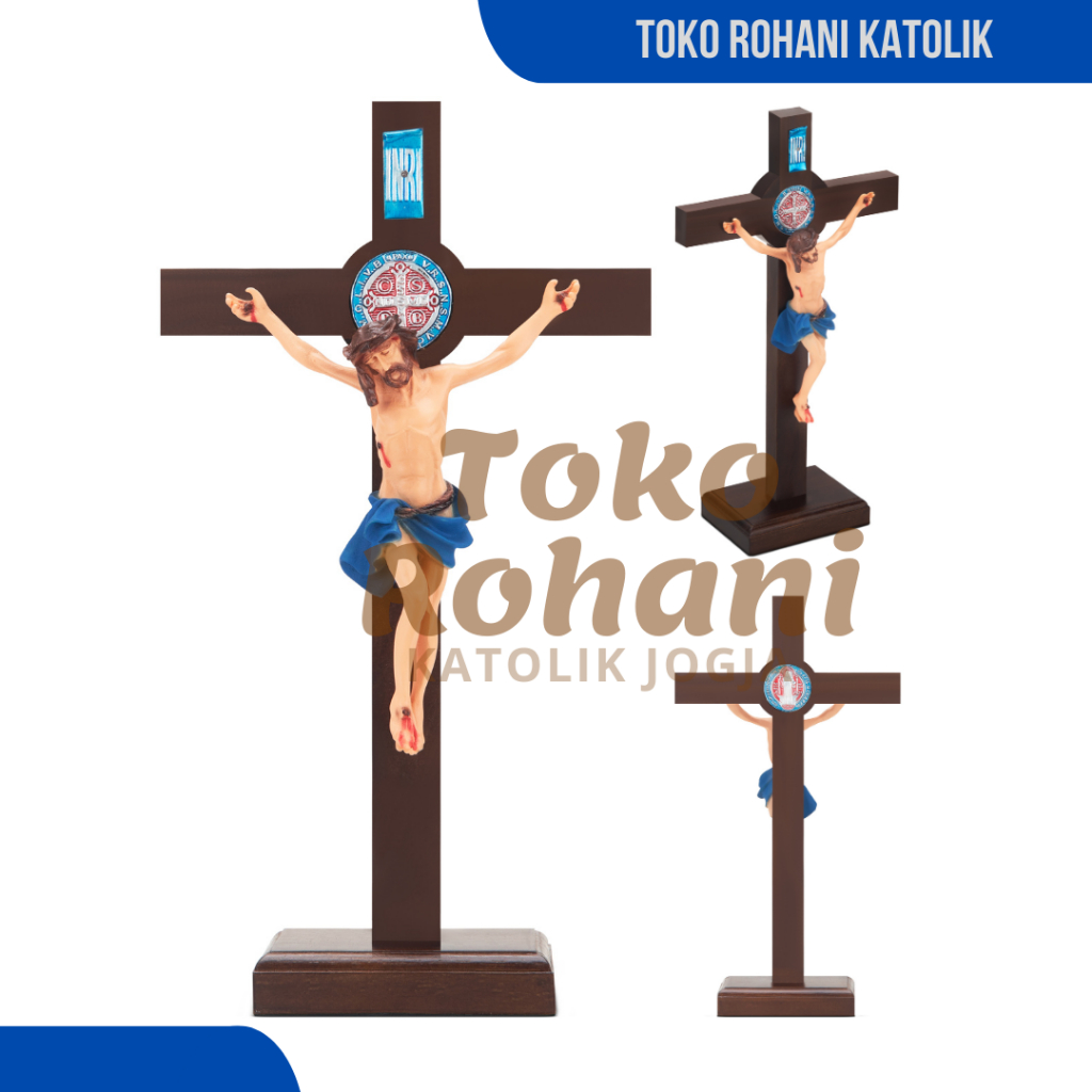 30 CM BENEDICTUS SITTING CROSS FIBER / CATHOLIC CROSS / ST BENEDICTUS CROSS / St. เบเนดิกต์ ครูซิฟิกซ์