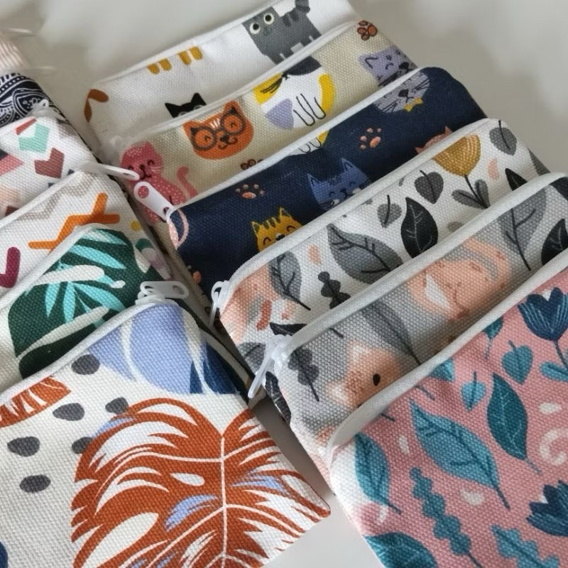CANVAS WALLET POUCH CANVAS SOUVENIR 14x10 และพลาสติก