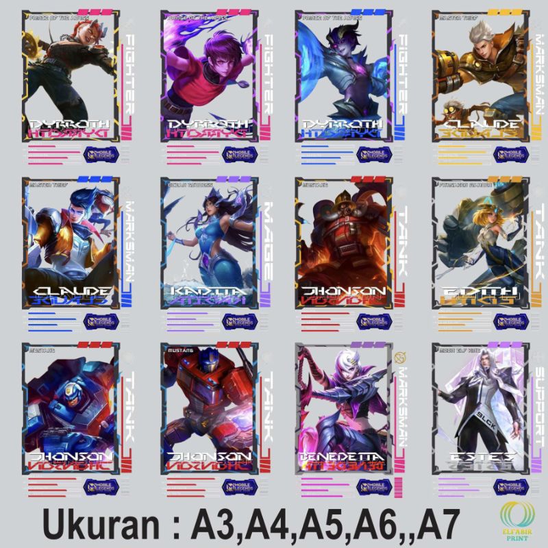 Dtf Iron-on Screen Printing Sticker Mobile Legends V5 ขนาด A3 A4 A5 A6 A7 Just Stick It On หรือ Pres