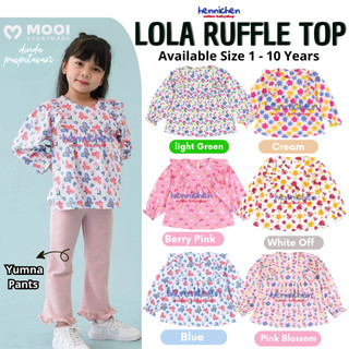 Mooi X Dinda Puspitasari Atasan Anak Perempuan Lola Top Ruffle 1-10 Tahun