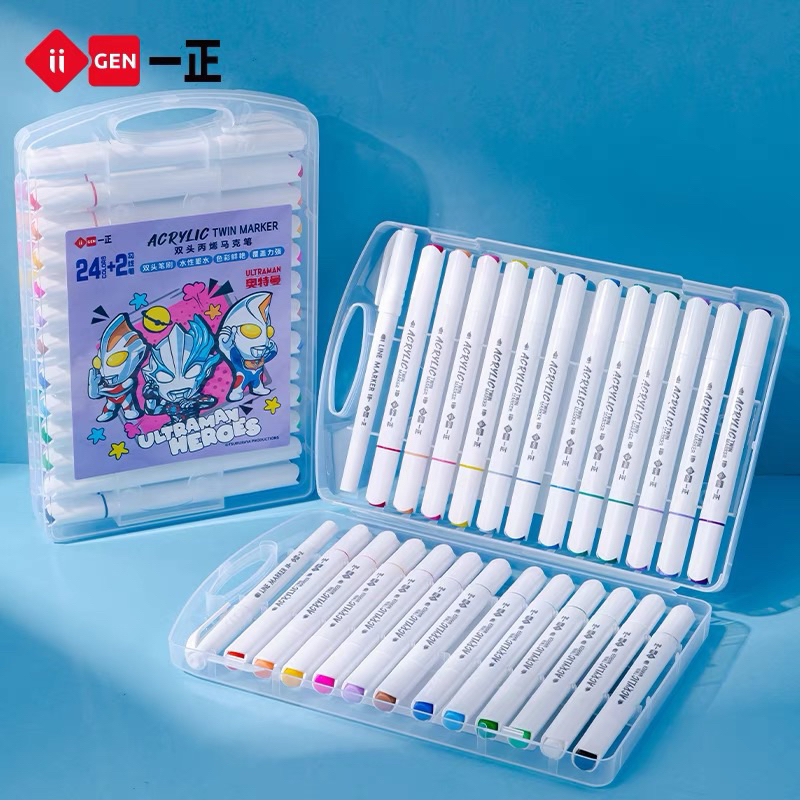 IiGEN Acrylic Marker Dual Tip 26 สี Ultraman Kuromi Acrylic Marker