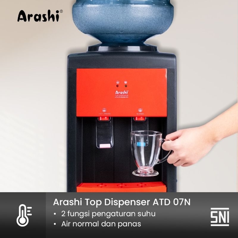 ARASHI ATD07N WATER DISPENSER HOT & NORMAL TOP GALLON TABLE DISPENSER ATD 07N