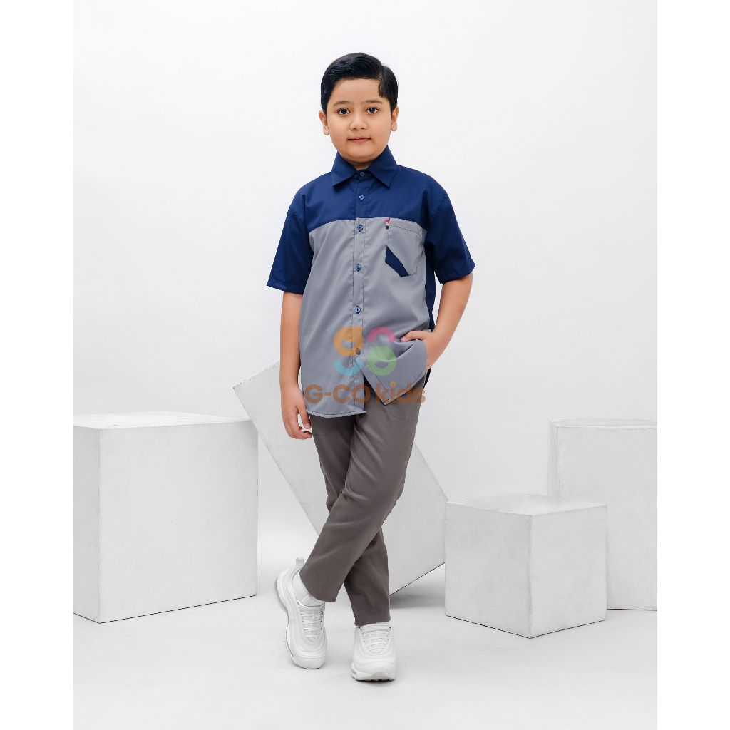 KEMEJA One Set Arhan Top Shirt and Chinos Pants Streetwear Boys Clothing By G-co production