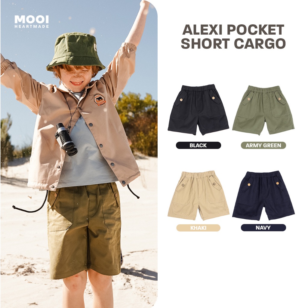 Mooi Childrens Chinos Cargo Shorts Alexi Pocket Short Cargo Chinos