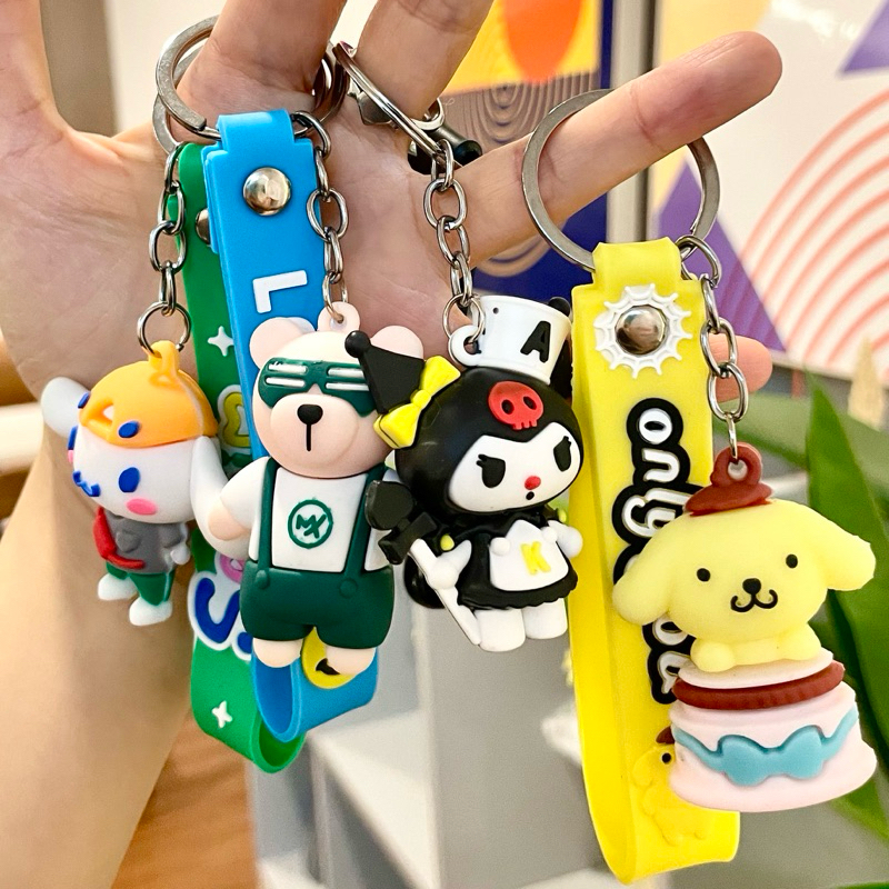 GANTUNGAN CUTE CHARACTER KEYCHAIN CAR MOTORCYCLE KEYCHAIN BAG