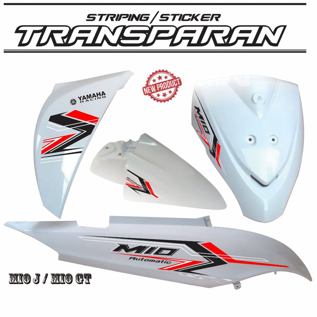 สติ๊กเกอร์แถบฉีกขาด YAMAHA MIO J/ MIO GT ใหม่ล่าสุด SIMPLE MOTIF A1