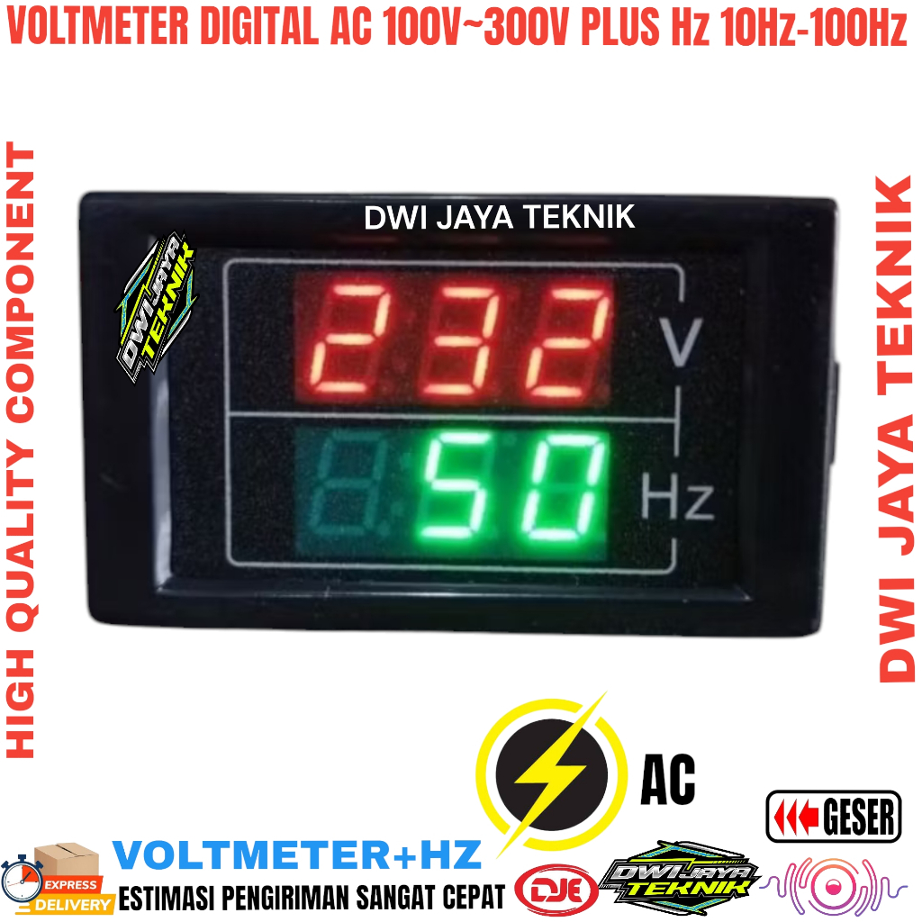 DIGITAL โวลต์มิเตอร์ AC 100V - 300V PLUS HZ 10HZ-100HZ
