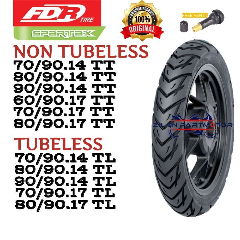 ยาง SPARTAX (NON TUBELESS 70/90-14, 80/90-14, 90/90-14, 60/90-1017, 70/90-1017, 80/90.17) & (TUBELES