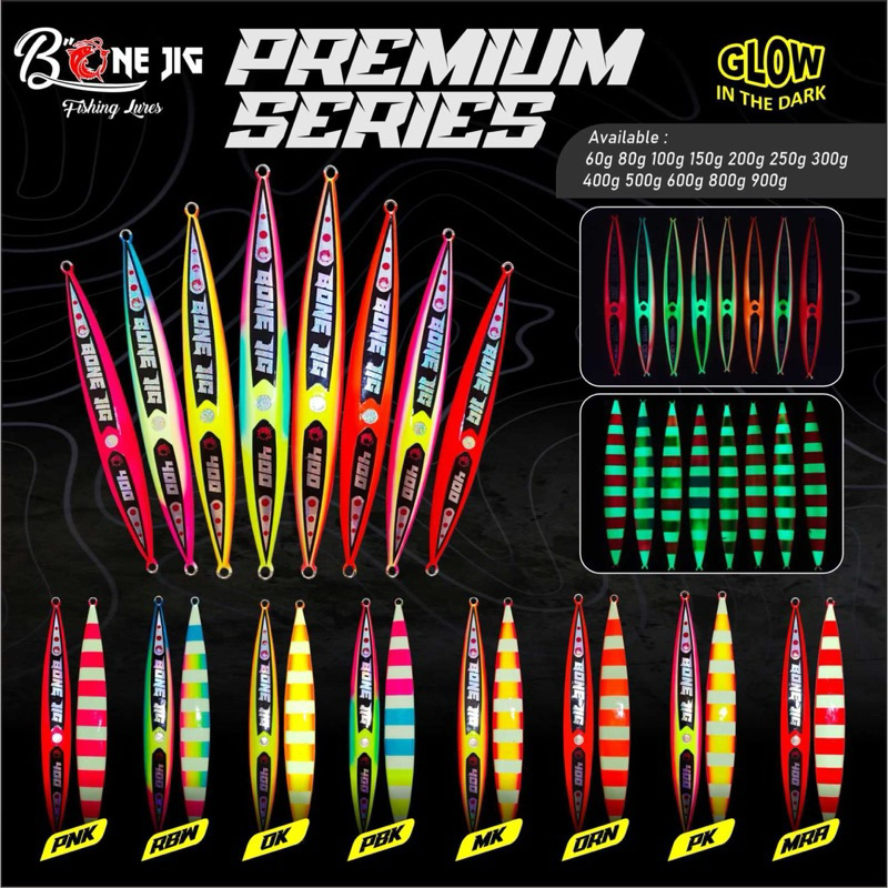 เหยื่อตกปลาจิ๊กโลหะระดับพรีเมียม 300gr, 400gr และ 500gr Metal Jig Slow Jigging