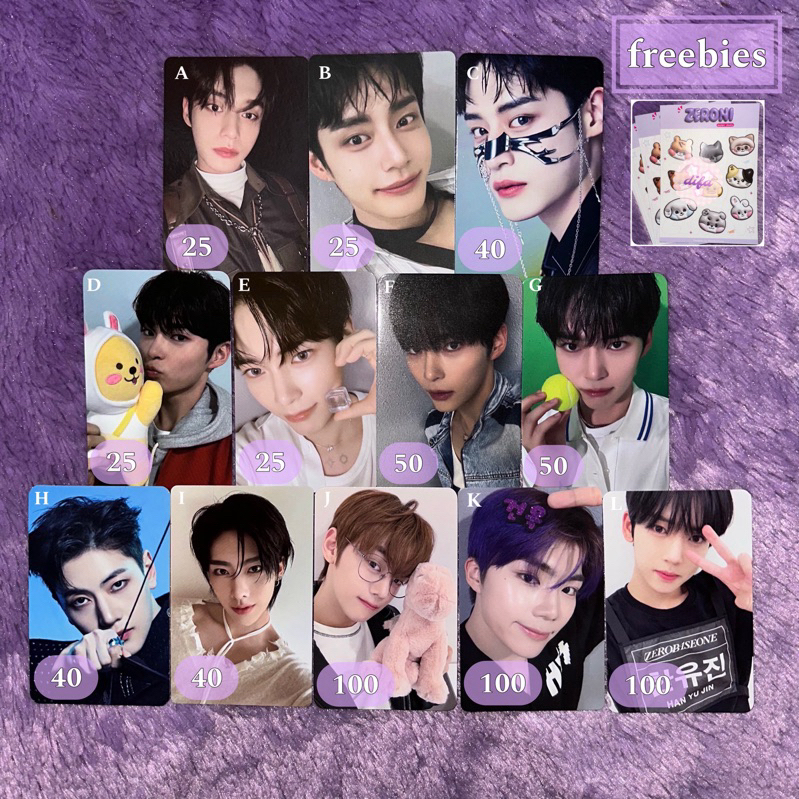 Zerobaseone Photocard ZB1 Jiwuong Hanbin Matthew Gyuvin Gunwook Yujin