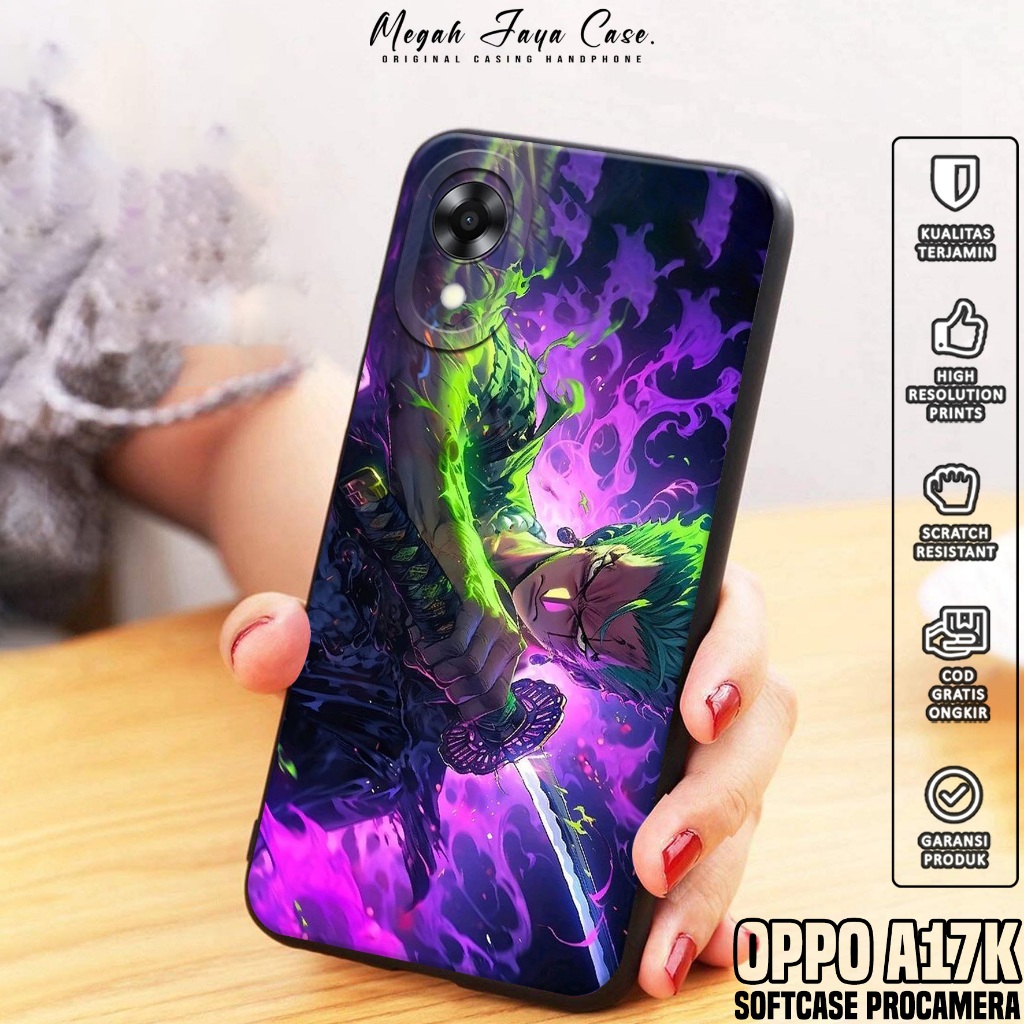 เคส HP Oppo A17K - Oppo A17K Softcase Roronoa Zoro Motif - เคสโทรศัพท์ Oppo A17K - เคสโทรศัพท์ Oppo 