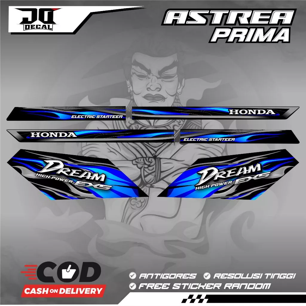 HONDA ASTREA PRIMA DREAM EX5 THAILAND VIETNAM FIRE FLAME K22 สติ๊กเกอร์หลากหลายแถบ