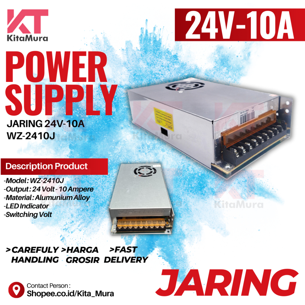 แหล่งจ่ายไฟ 24V/10A DC Switching Adapter กันน้ํา PSU