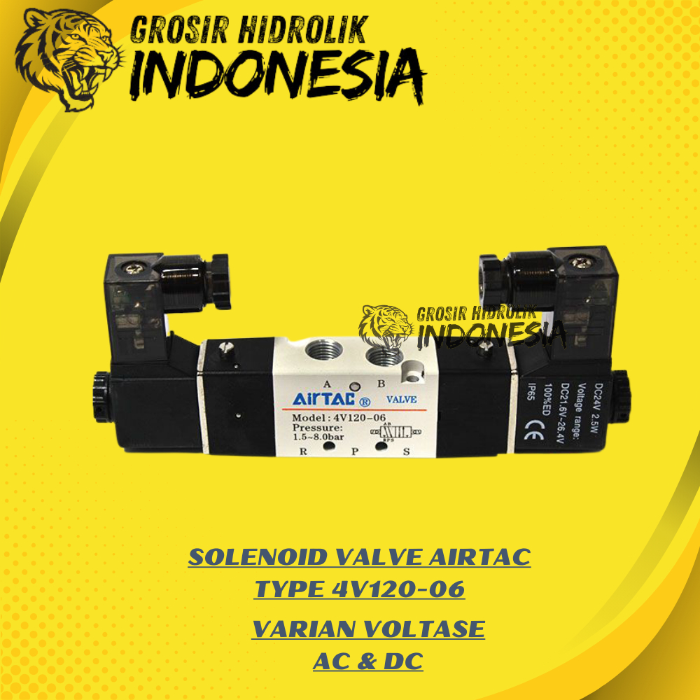 โซลินอยด์วาล์ว 4V120-06 โซลินอยด์วาล์ว AIRTAC TYPE 4V120-06 AC220/DC24