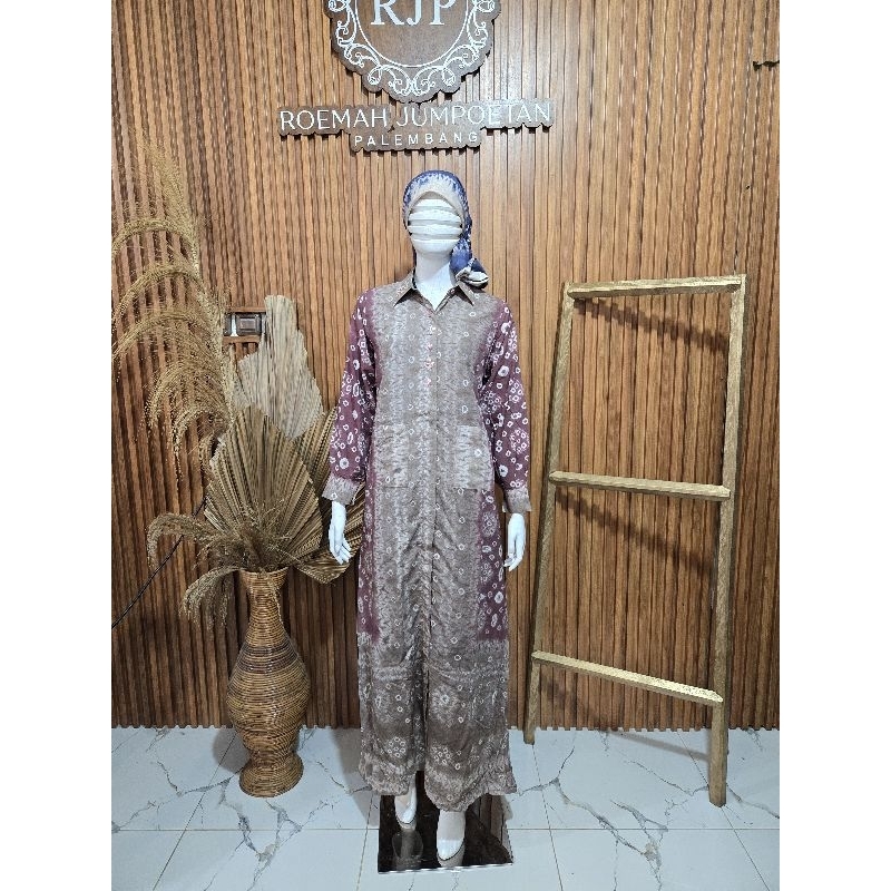 KEMEJA Gambo dye jumputan เดรสเชิ้ต | เดรสยาว