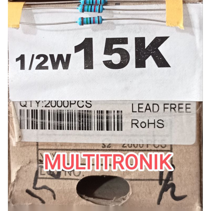 15K 1/2WATT 1% RESISTOR 0.5WATT 15K METAL FILM TAIWAN RESISTOR