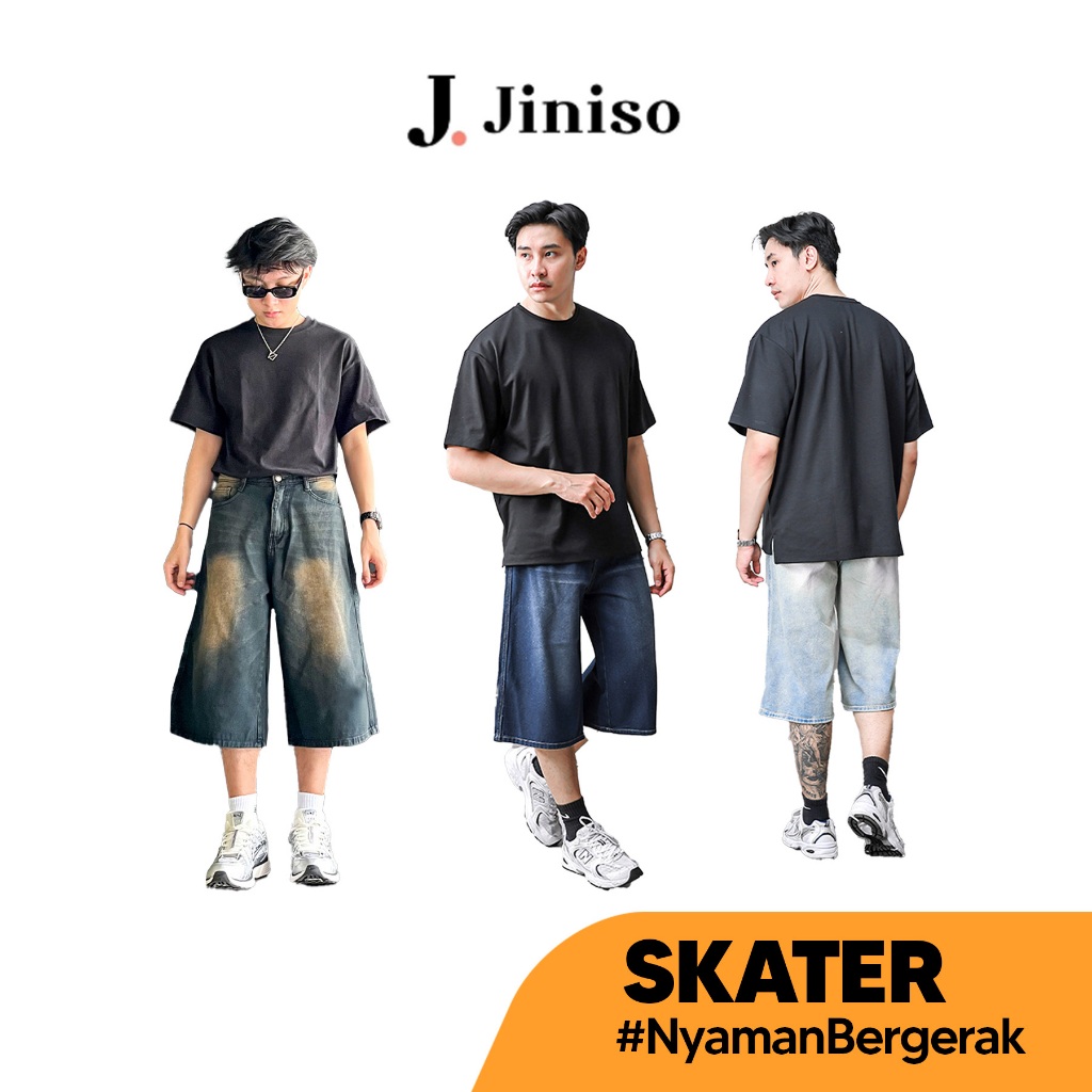 Jiniso Jorts Baggy Short Jeans Men