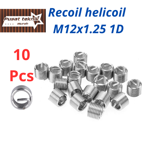 10 ชิ้น Recoil Helicoil M12x1.25 1D Recoil Helicoil Verbos เสียหายซ่อมด้าย