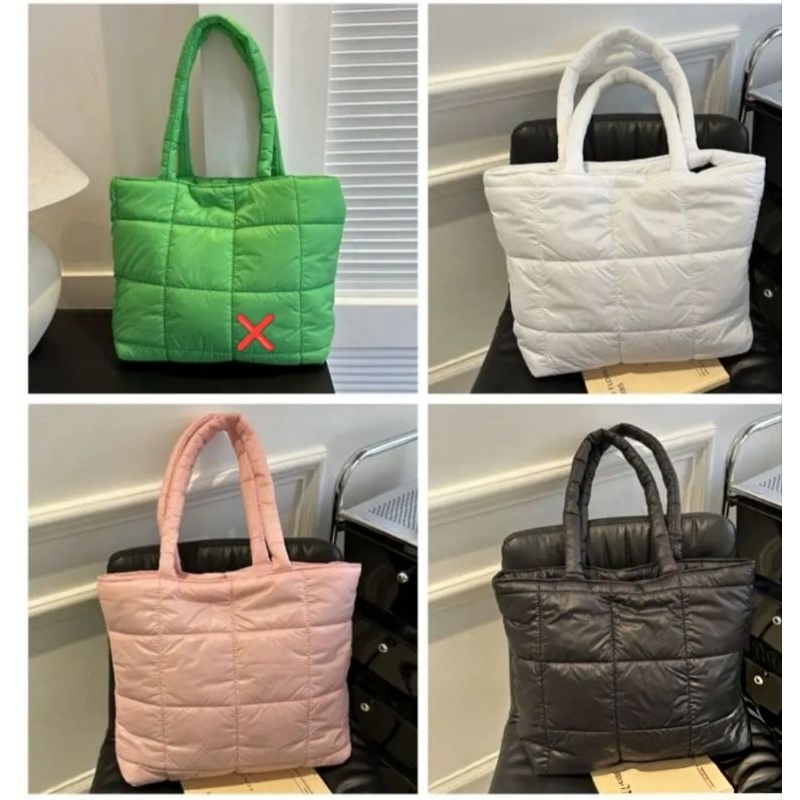 Puffy Bag Zipper Totebag Women Cool Bag เหมาะกับแล็ปท็อป Puffy Bag กันน้ํา