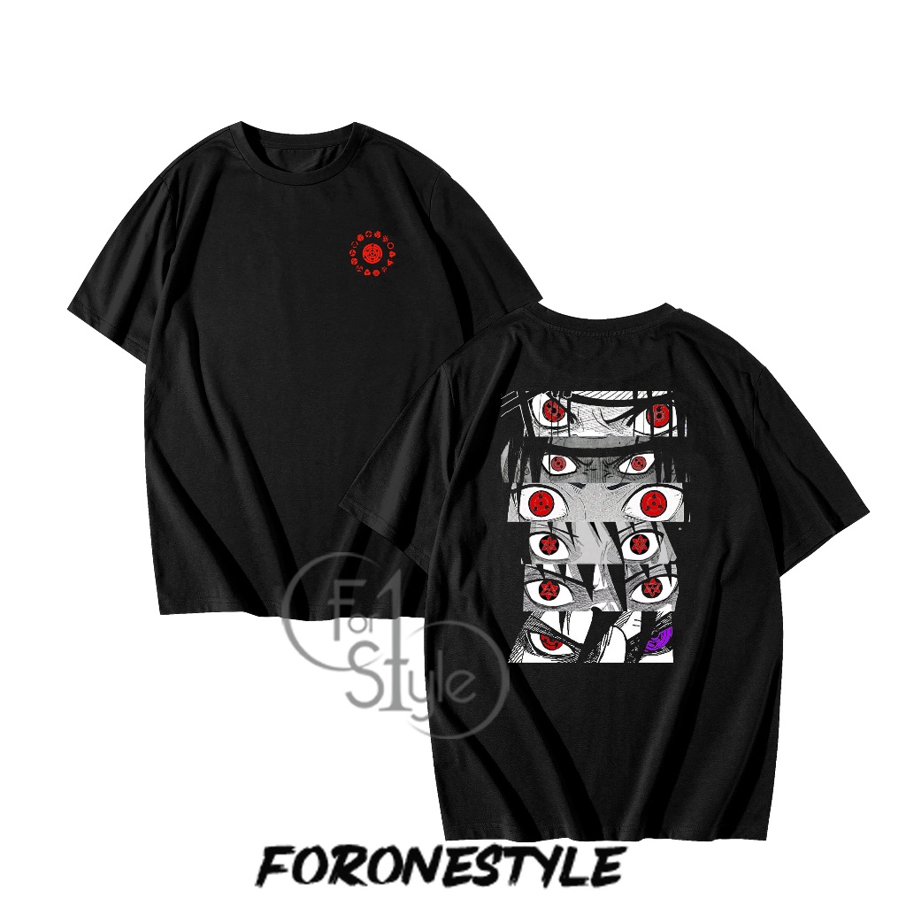 NARUTO ANIME TSHIRT UCHIHA MOTIF - เสื้อยืด UCHIHA - เสื้อผ้านารูโตะ UCHIHA MOTIF