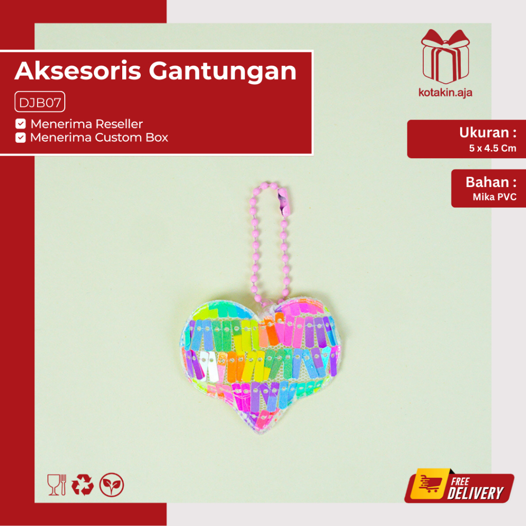 GANTUNGAN Love Keychain / พวงกุญแจห้อยกระเป๋ารัก / พวงกุญแจตัวละคร Love I DJB07